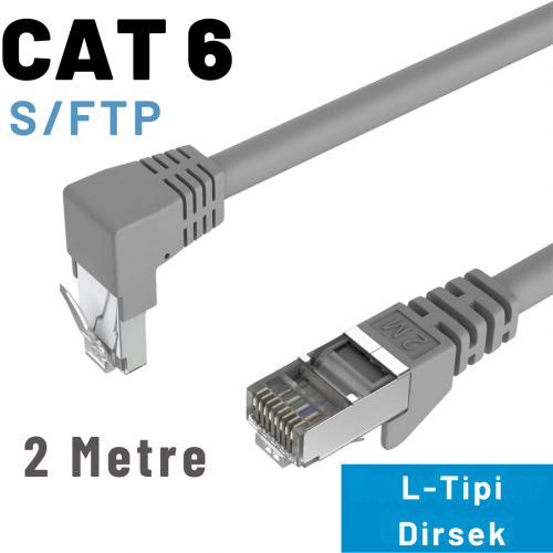 IRENIS CAT6 S/FTP Dirsek Kablo, 2 Metre