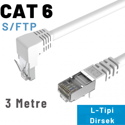 IRENIS CAT6 S/FTP Dirsek Kablo, 3 Metre