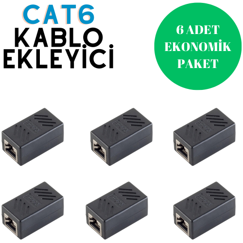 IRENIS 6 Adet CAT6 Ethernet Kablo Ekleyici, Uzatma Aparatı