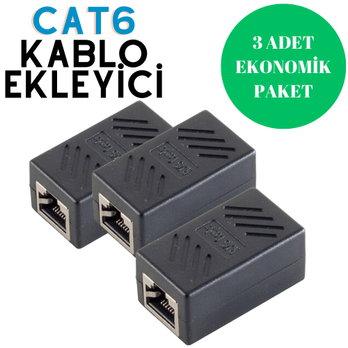 IRENIS 3 ADET CAT6 Ethernet Kablo Ekleyici, Uzatma Aparatı