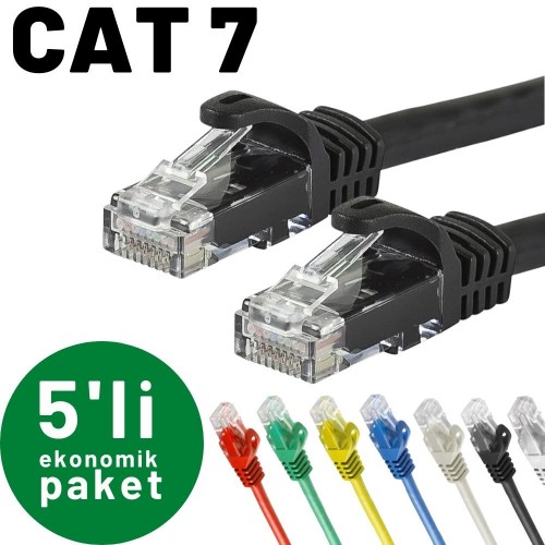 5 adet IRENIS CAT7 Ethernet Network Lan İnternet Kablosu, 20 Metre