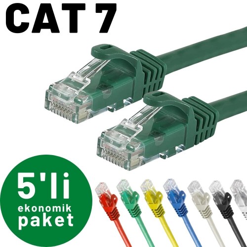 5 adet IRENIS CAT7 Ethernet Network Lan İnternet Kablosu, 20 Metre