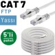 5 adet IRENIS CAT7 Yassı FTP Ethernet Network İnternet Kablosu, 25 cm