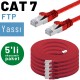 5 adet IRENIS CAT7 Yassı FTP Ethernet Network İnternet Kablosu, 25 cm