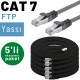 5 adet IRENIS CAT7 Yassı FTP Ethernet Network İnternet Kablosu, 25 cm