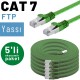 5 adet IRENIS CAT7 Yassı FTP Ethernet Network İnternet Kablosu, 25 cm