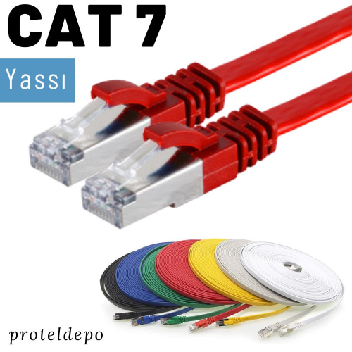 IRENIS CAT7 FTP Yassı  Ethernet (İnternet, Lan, Network) Kablosu, 25 cm