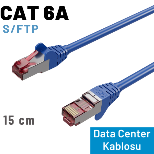 6 Adet IRENIS CAT 6A S/FTP Ethernet Data Center Kablosu, 15 cm 