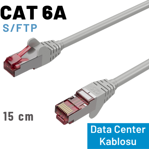 6 Adet IRENIS CAT 6A S/FTP Ethernet Data Center Kablosu, 15 cm 