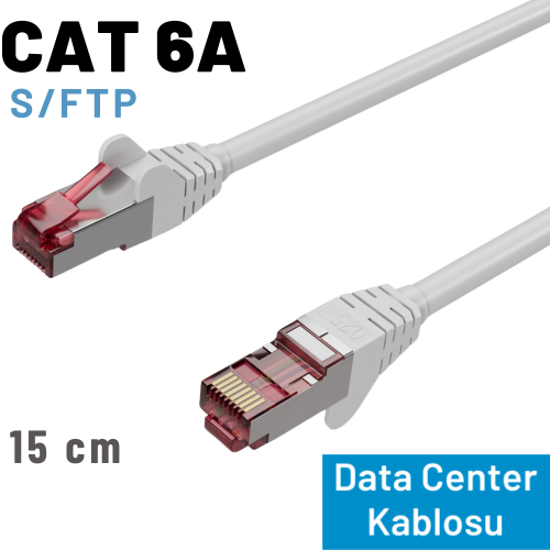 6 Adet IRENIS CAT 6A S/FTP Ethernet Data Center Kablosu, 15 cm 