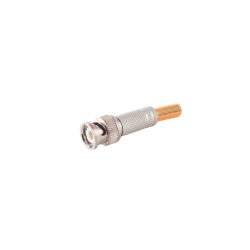 BNC plug, solder and screwable, metal, 75 Ohm