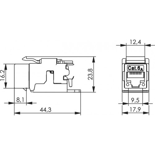 TELEGÄRTNER Cat.6A AMJ Keystone Jack