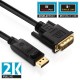 2 metre DisplayPort/DVI Kablo 2K (1080p) FullHD, WUXGA