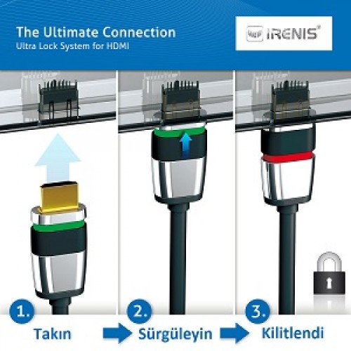 10 metre HDMI Kablo 4K@30Hz Tak - Kilitle !