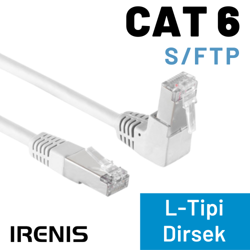 IRENIS CAT6 S/FTP Dirsek Kablo, 25 cm