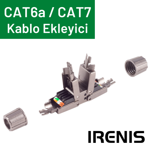 IRENIS CAT6A CAT7 Bağlantı, Ekleme Adaptörü, Aletsiz Montaj, Ekranlı Kabloya Uygun