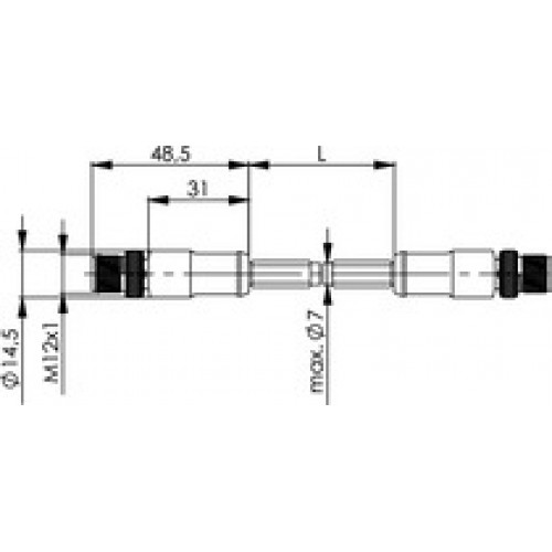 0.50 Metre TELEGÄRTNER M12 4-pin D-kod Kablo